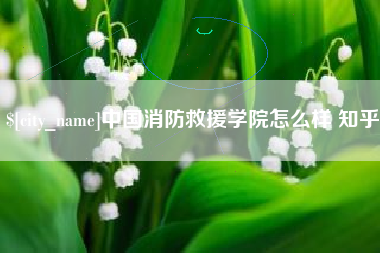 泗洪中国消防救援学院怎么样 知乎