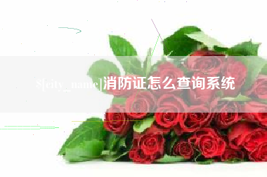 泗洪消防证怎么查询系统