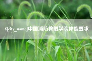 泗洪中国消防救援学院体能要求