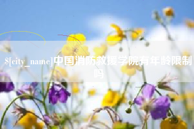 泗洪中国消防救援学院有年龄限制吗