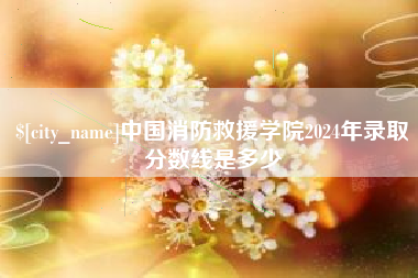泗洪中国消防救援学院2024年录取分数线是多少