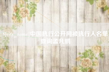 泗洪中国执行公开网被执行人名单查询孟凡鹏