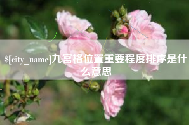 泗洪九宫格位置重要程度排序是什么意思