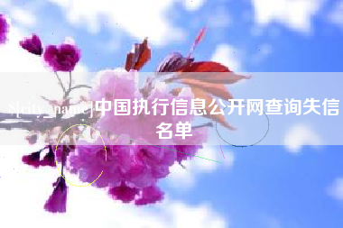 泗洪中国执行信息公开网查询失信名单