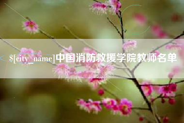 泗洪中国消防救援学院教师名单
