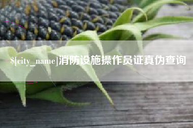 泗洪消防设施操作员证真伪查询