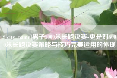 泗洪男子5000米长跑决赛-更是对5000米长跑决赛策略与技巧完美运用的体现