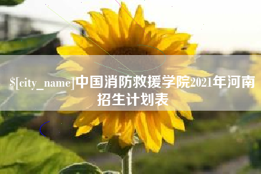 泗洪中国消防救援学院2021年河南招生计划表