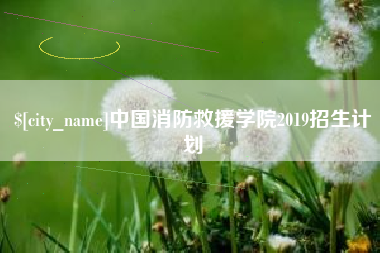 泗洪中国消防救援学院2019招生计划